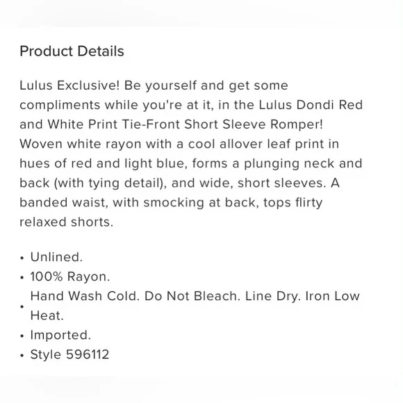 Lulus Tie-Front Short Sleeve Romper - Picture 4 of 4